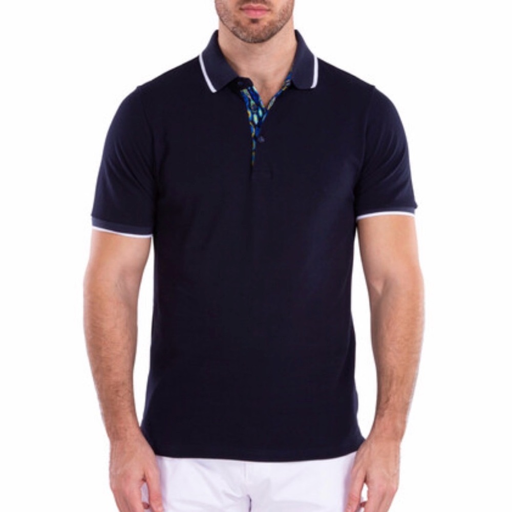 Bespoke‎ Dark Blue Polo with White Trim Size XL